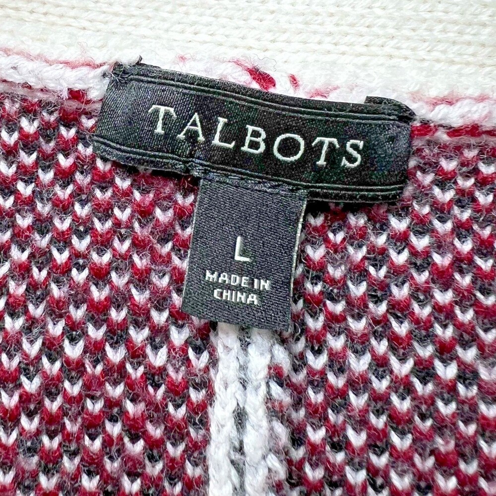 Talbots Womens Size Large Plaid Poncho Sweater Knit Lambswool Blend Cozy Winter - Picture 4 of 12
